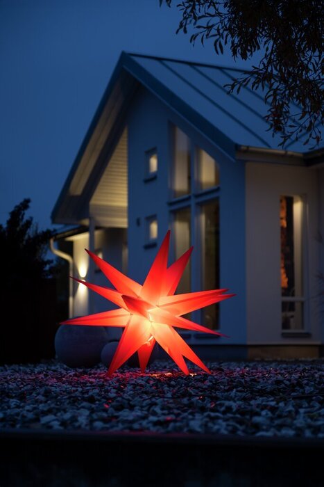 3D-adventsstjärna Röd LED 100 cm Konstsmide